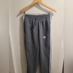 NWT Adidas 3 Stripe Grey Terry Cotton Jogger Mens Small